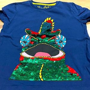 Mini Boden Boys Size 6-7 short sleeve Lizard flippy T-shirt.